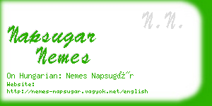 napsugar nemes business card